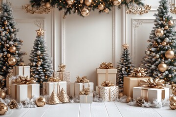 白色现代圣诞背景2