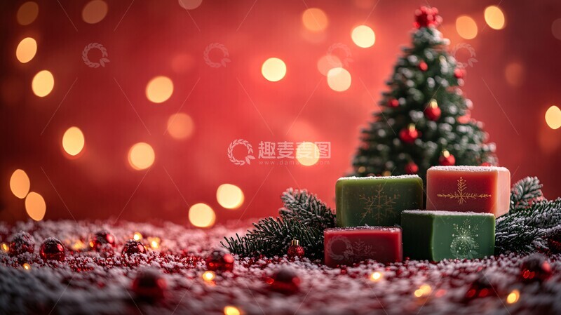 高清大图下载【趣麦麦图】圣诞树与香皂装饰1