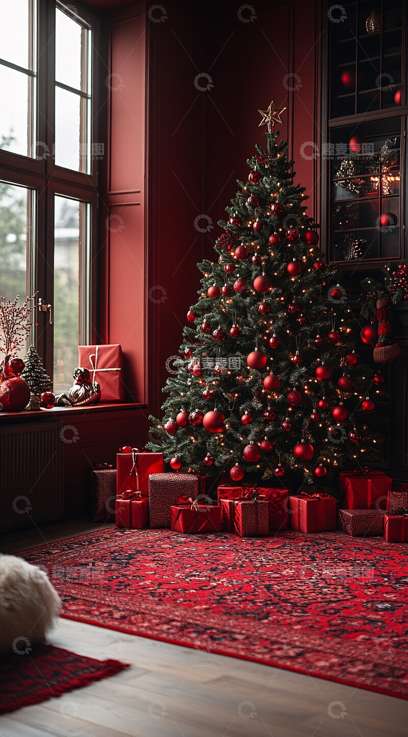 高清大图下载【趣麦麦图】红色圣诞地毯