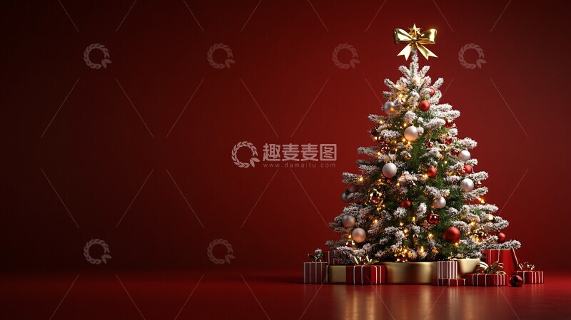 高清大图下载【趣麦麦图】圣诞树与装饰玩具2