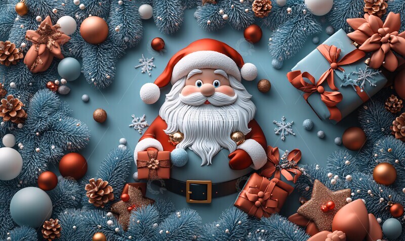 高清大图下载【趣麦麦图】圣诞树与礼物图案