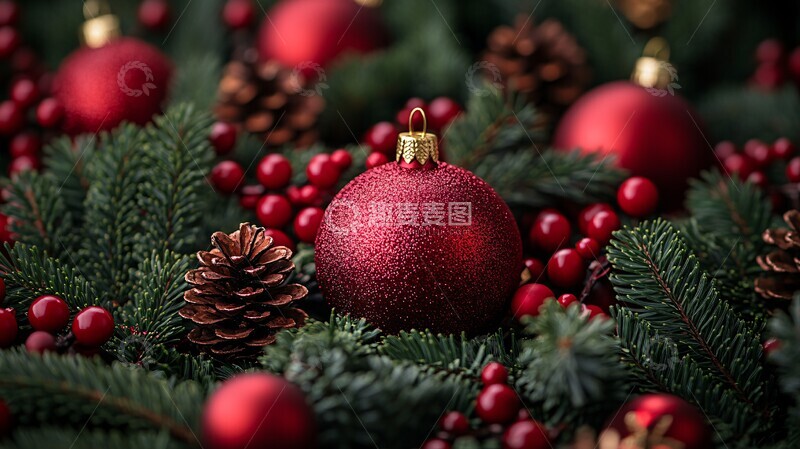 高清大图下载【趣麦麦图】圣诞树装饰背景5