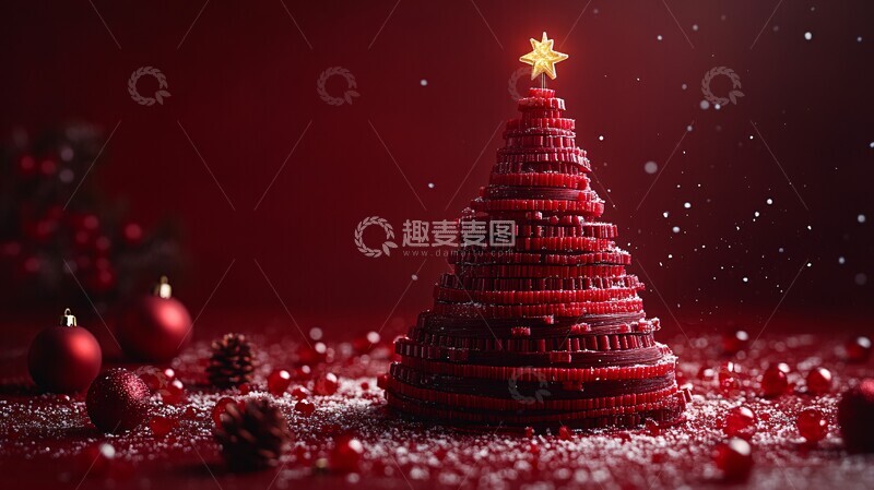 高清大图下载【趣麦麦图】圣诞树胶带背景
