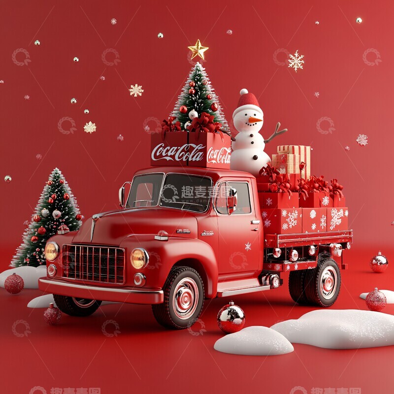 高清大图下载【趣麦麦图】可口可乐卡车圣诞装1