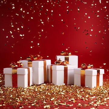 红色背景金色纸屑1