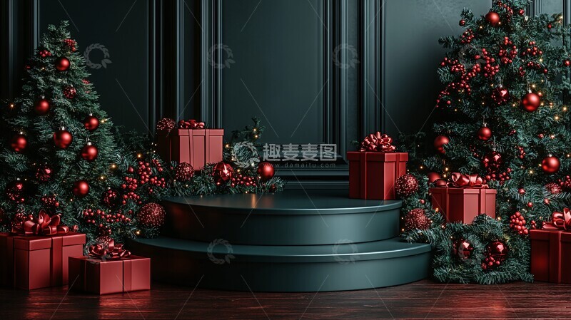 高清大图下载【趣麦麦图】绿色圣诞装饰2