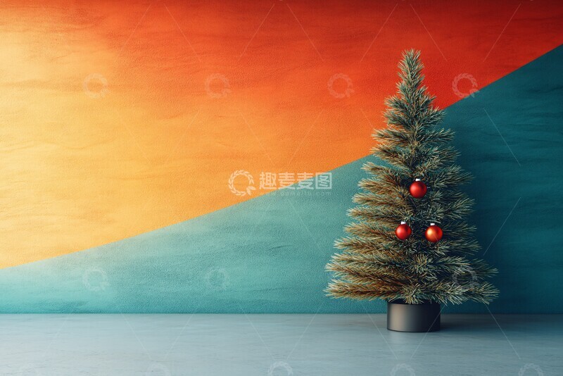 高清大图下载【趣麦麦图】现代圣诞树形状背景1
