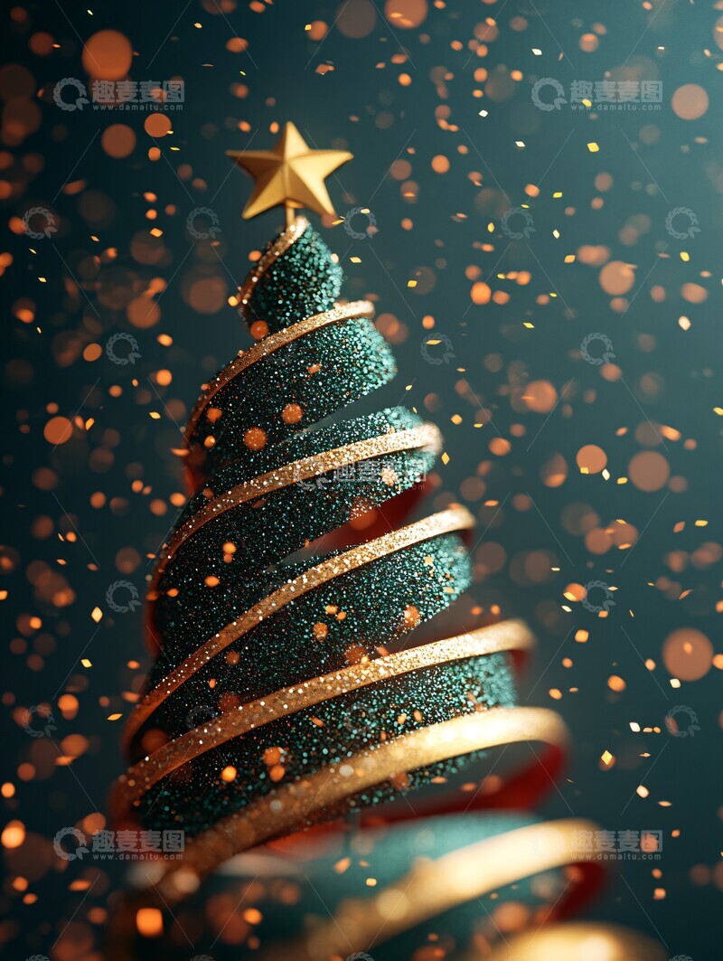 高清大图下载【趣麦麦图】绿色圣诞树广告2