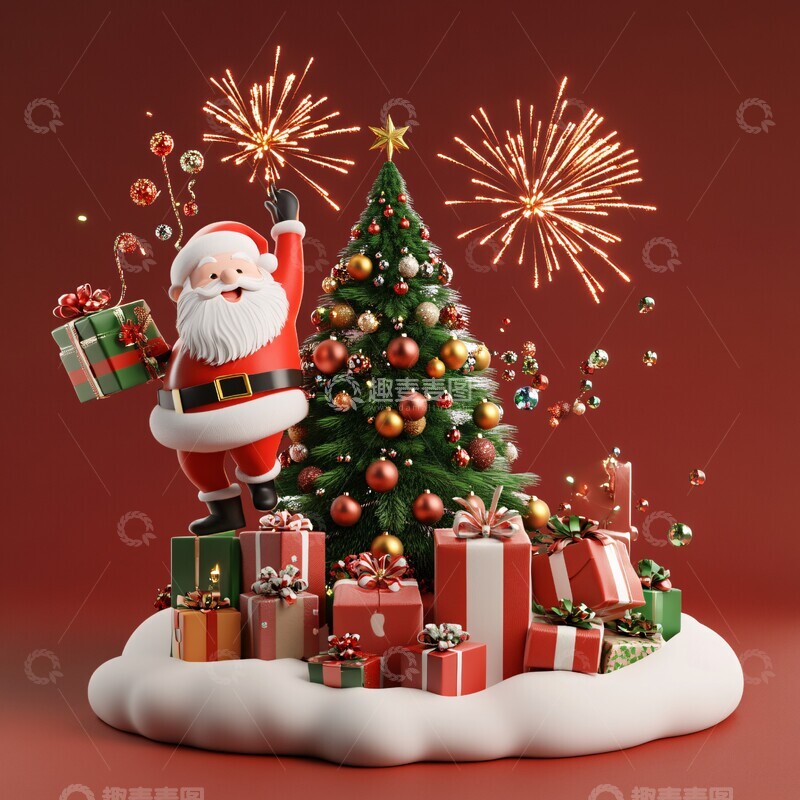 圣诞老人送礼场景
