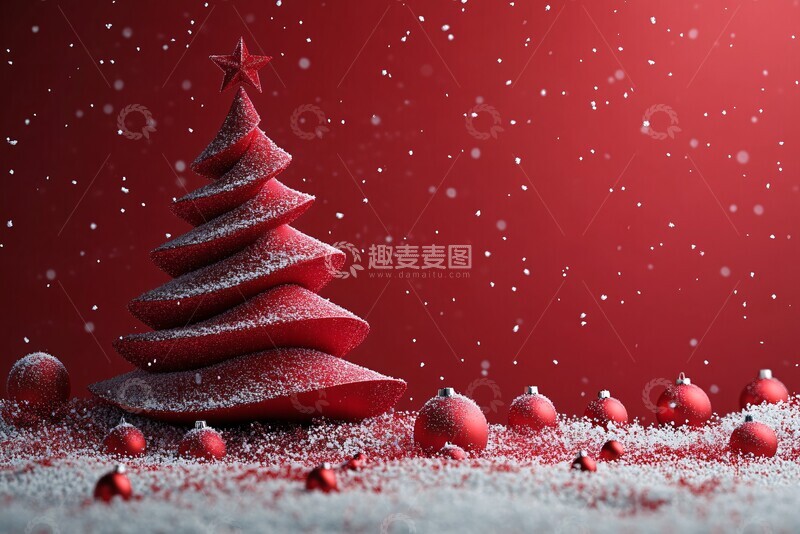 高清大图下载【趣麦麦图】现代圣诞树形状背景