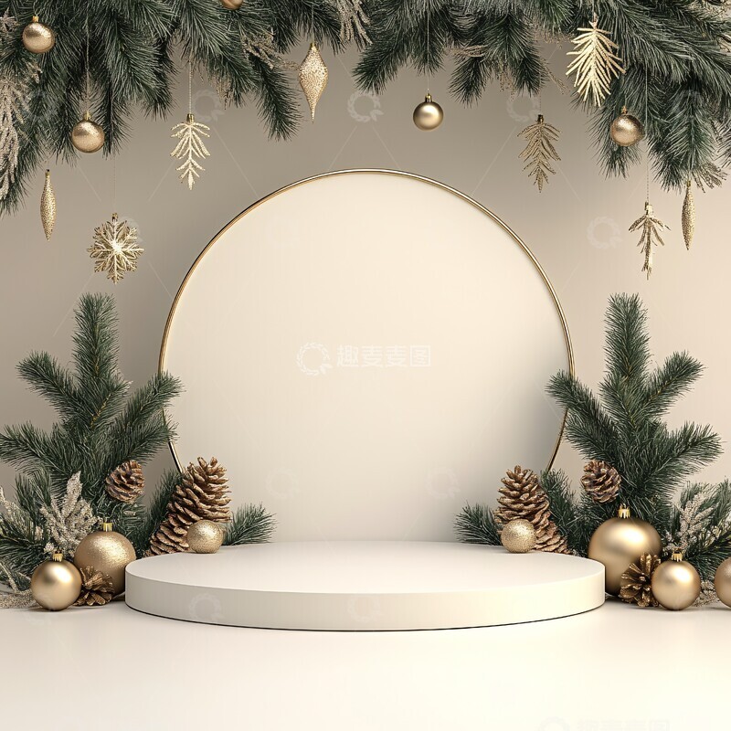 高清大图下载【趣麦麦图】圣诞花环展台1