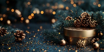 圆形展示台圣诞背景