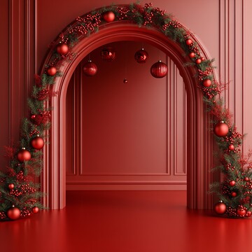 红色拱门节日装饰
