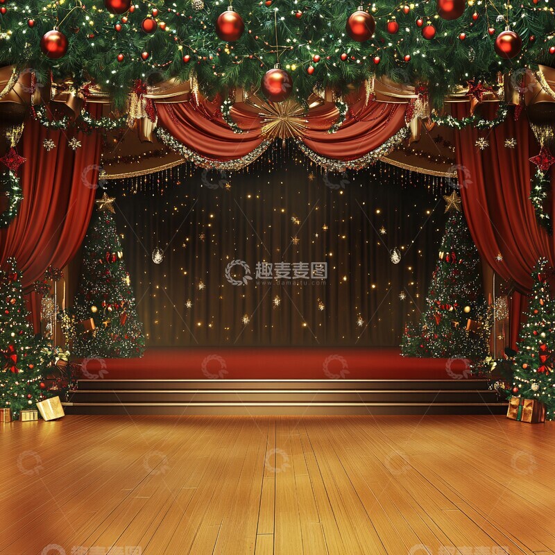 高清大图下载【趣麦麦图】圣诞舞台装饰2