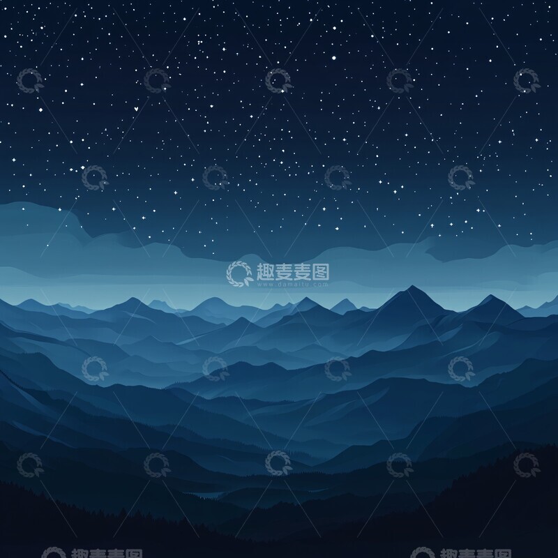 高清大图下载【趣麦麦图】星空山岭星空山岭夜空