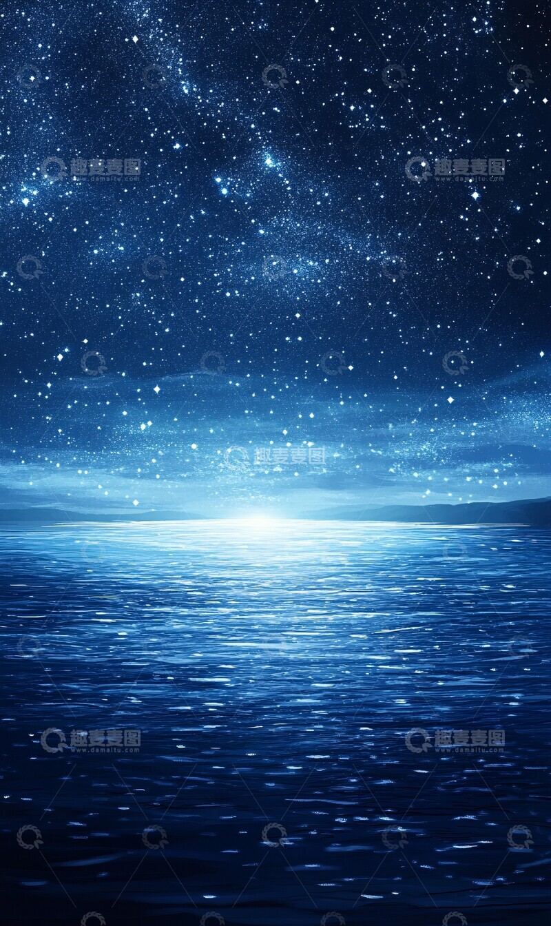 高清大图下载【趣麦麦图】星空极光图星空极光蓝色
