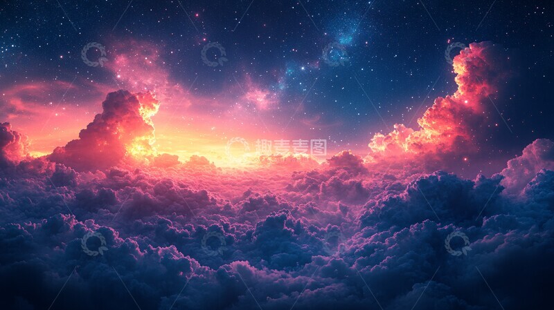 高清大图下载【趣麦麦图】星河璀璨夜空