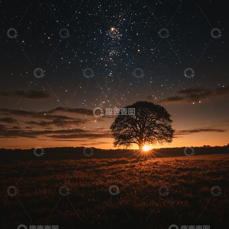 高清大图下载【趣麦麦图】星夜与明亮之星1