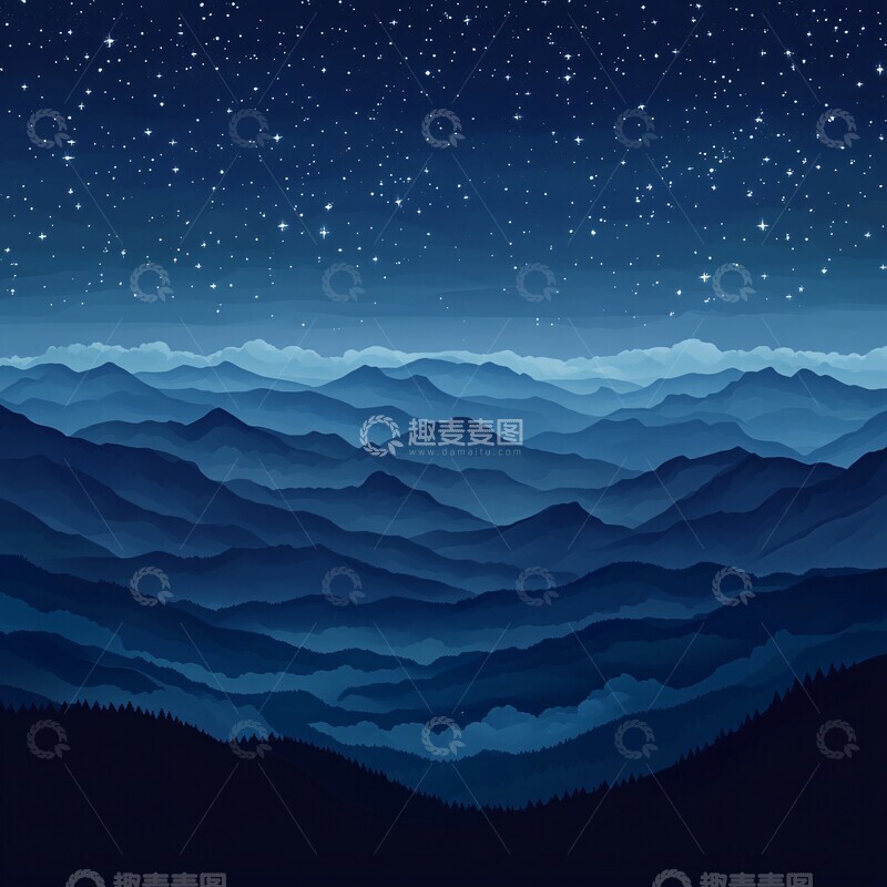高清大图下载【趣麦麦图】星空山岭星空山岭夜空1