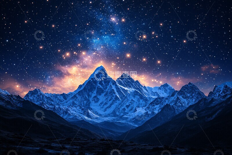 高清大图下载【趣麦麦图】星空与山脉星空山脉夜景2