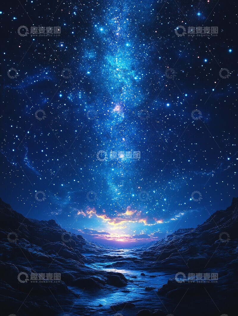 高清大图下载【趣麦麦图】星空蓝色背景