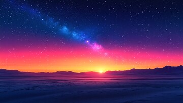 暮色星月映山峦