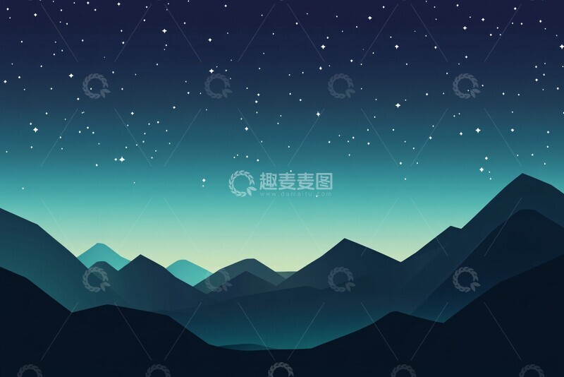高清大图下载【趣麦麦图】夜空山影夜空山影星星