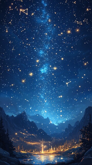 星夜流星山脉图1