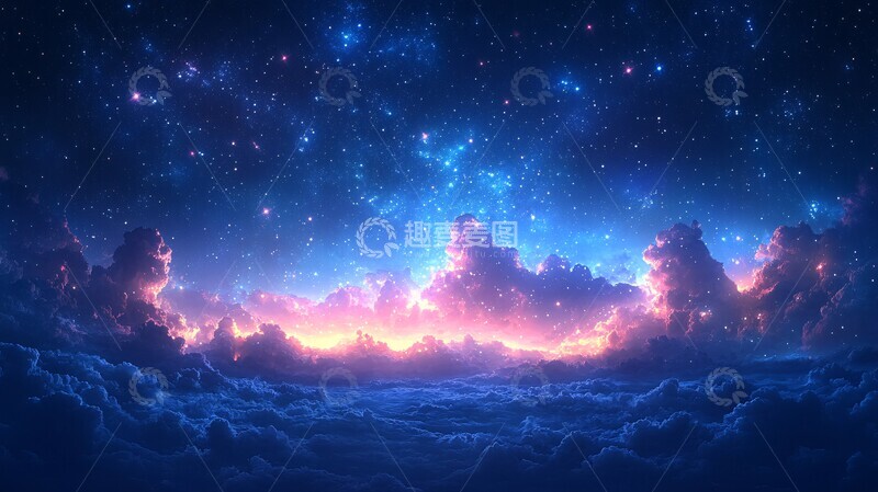高清大图下载【趣麦麦图】星空星座背景1