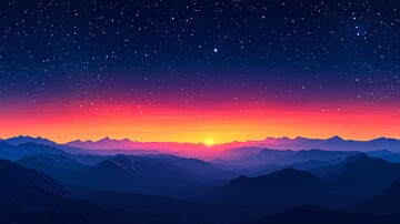 暮色星月映山峦2