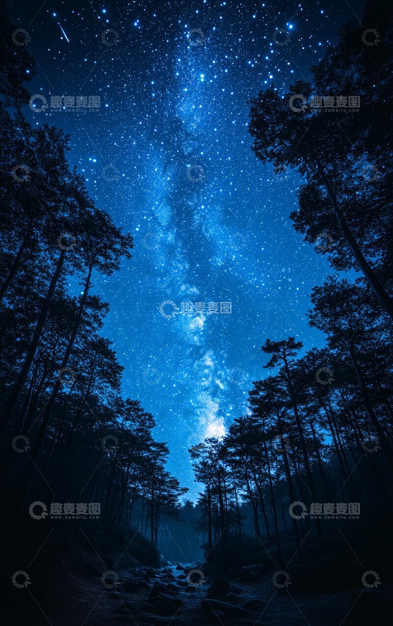 高清大图下载【趣麦麦图】流星划过星夜1