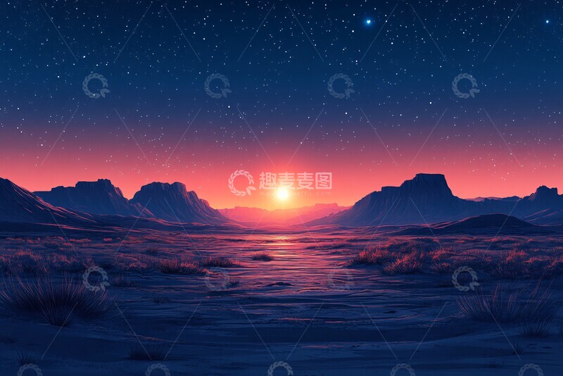 高清大图下载【趣麦麦图】星夜沙漠星夜沙漠天空2