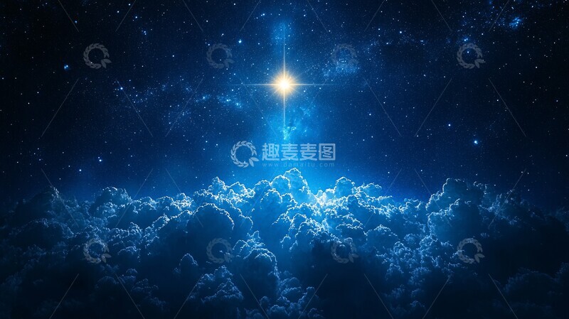 高清大图下载【趣麦麦图】北极星天空北极星天空蓝色2