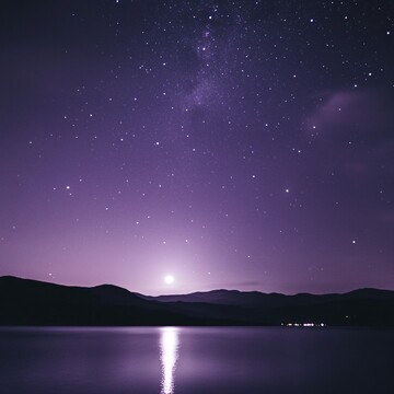紫色月光夜空1