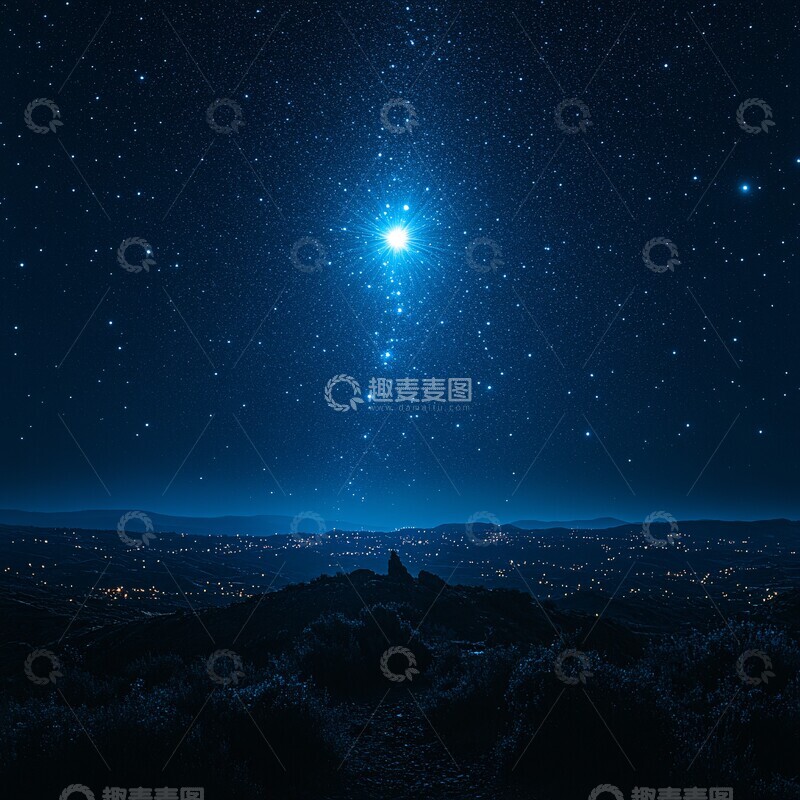 高清大图下载【趣麦麦图】夜空繁星闪烁1