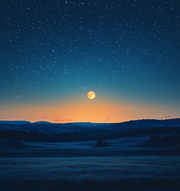 黄昏星空与满月2