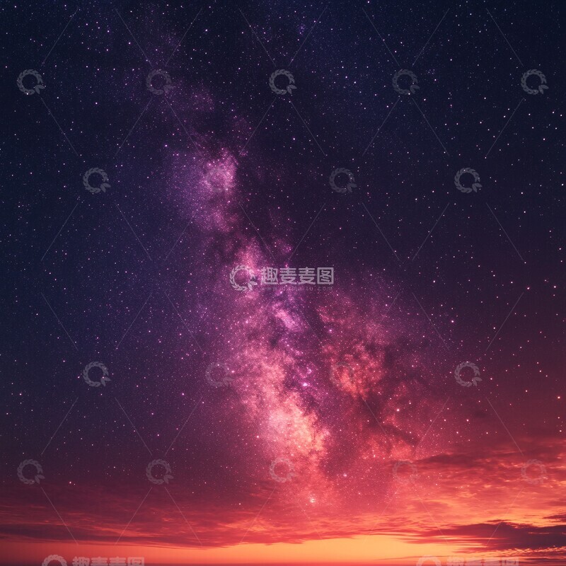 高清大图下载【趣麦麦图】星夜紫红渐变