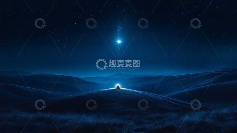 高清大图下载【趣麦麦图】宁静星夜下马槽1