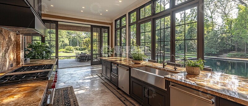 高清大图下载【趣麦麦图】豪华厨房布局