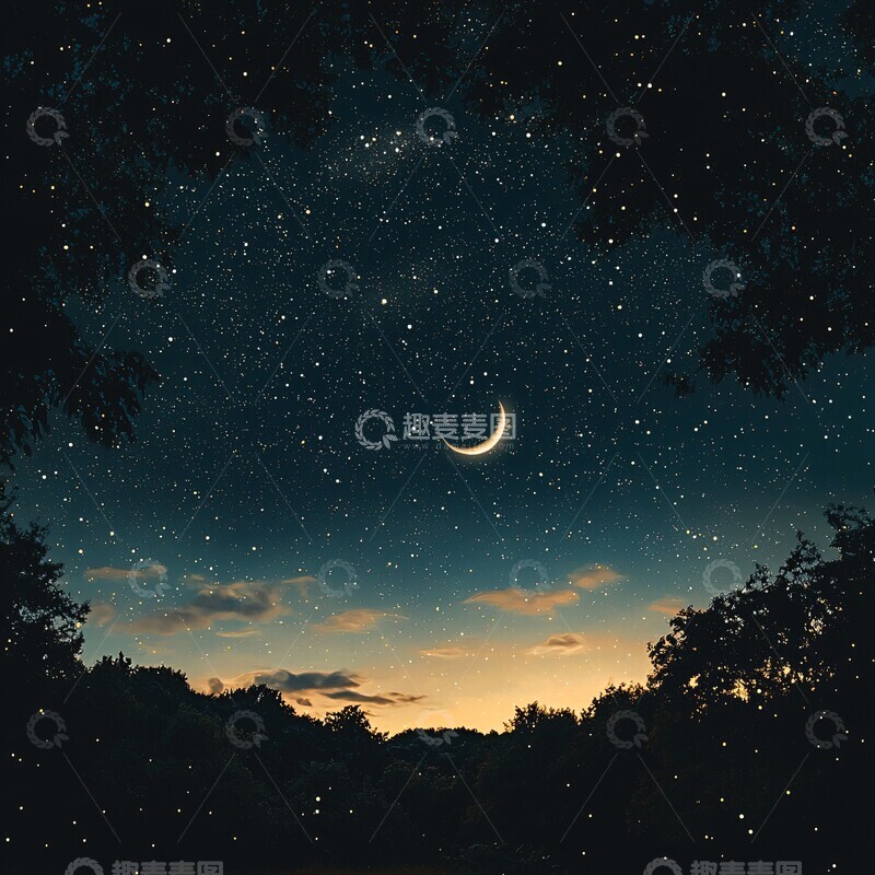 高清大图下载【趣麦麦图】星空月夜星空月夜夜晚1