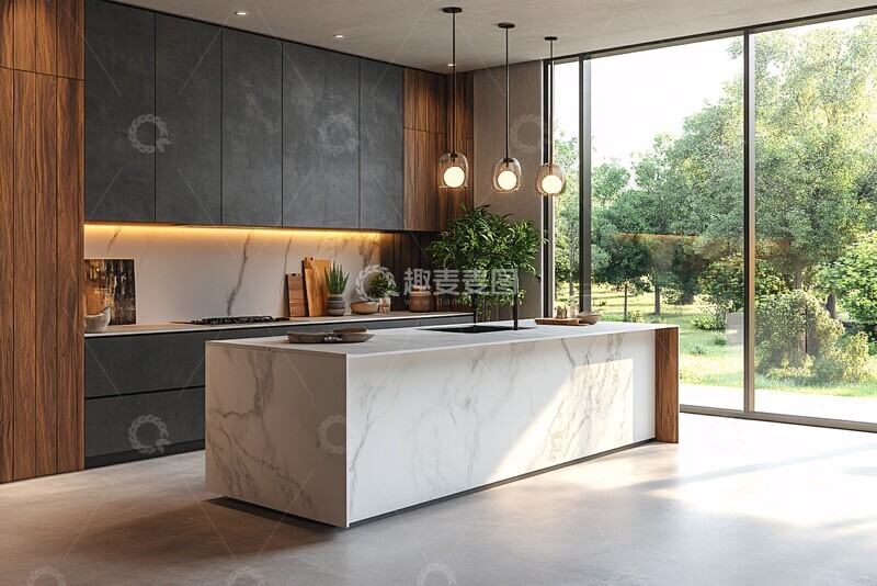 高清大图下载【趣麦麦图】灰木厨房岛台设计