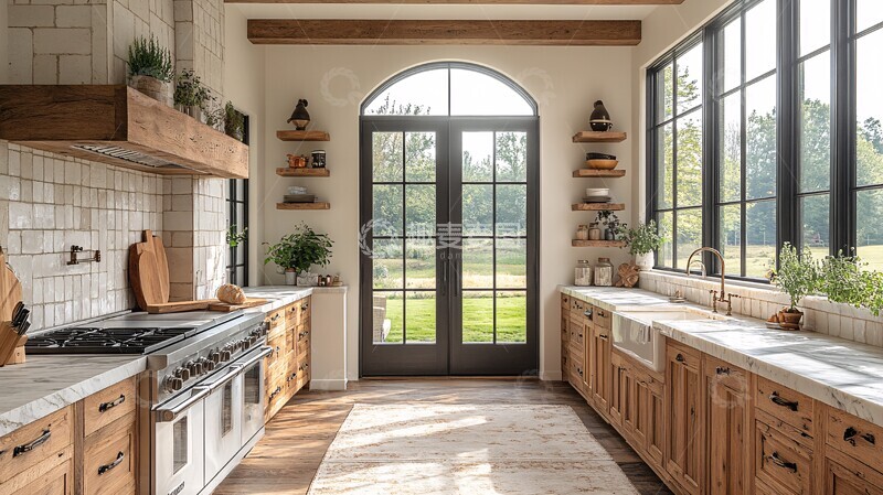 高清大图下载【趣麦麦图】木质厨房设计1