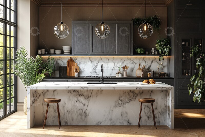 高清大图下载【趣麦麦图】灰木厨房岛台设计1