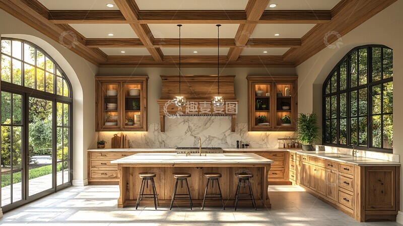 高清大图下载【趣麦麦图】木质厨房设计