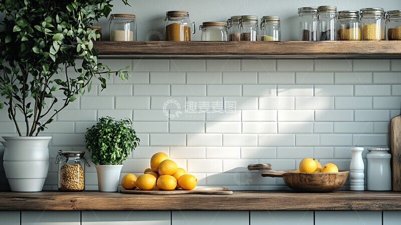高清大图下载【趣麦麦图】厨房背景设计2