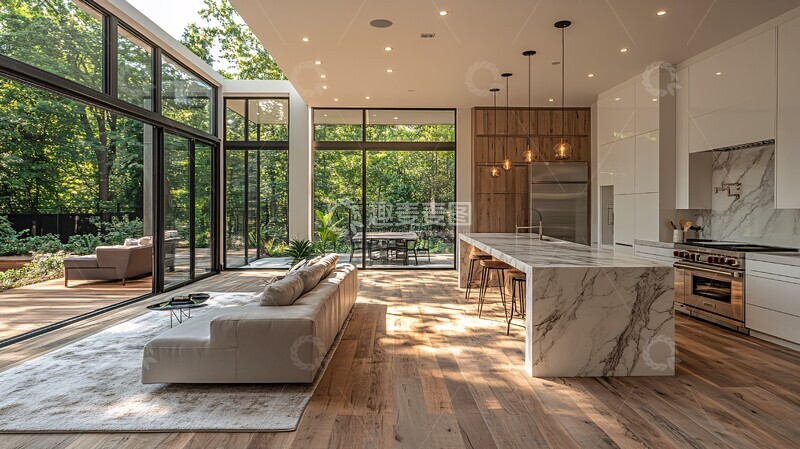 高清大图下载【趣麦麦图】开放式厨房设计1