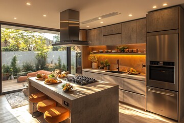 小厨房岛台厨房岛台现代