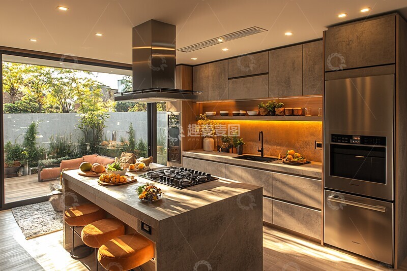 高清大图下载【趣麦麦图】小厨房岛台厨房岛台现代