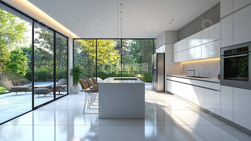高清大图下载【趣麦麦图】现代厨房岛台设计1