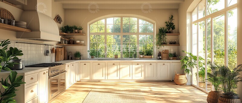高清大图下载【趣麦麦图】白色阳光厨房